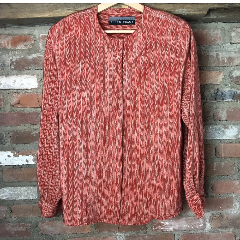 Linda Allard Ellen Tracy 100% Silk Herringbone